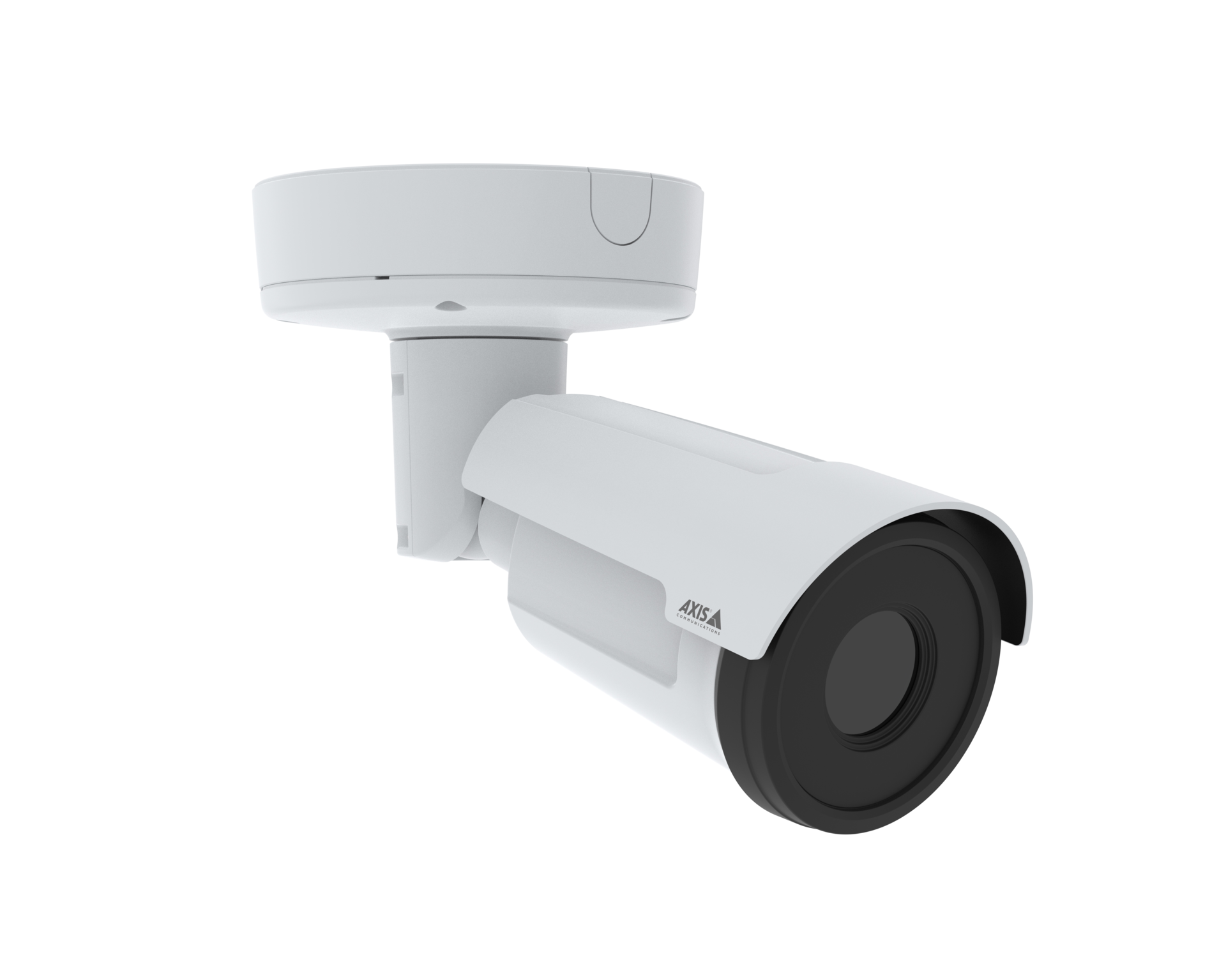AXIS Q1961-TE bullet-style thermal network camera, shown in a three-quarter right angle view with ceiling mount bracket.
