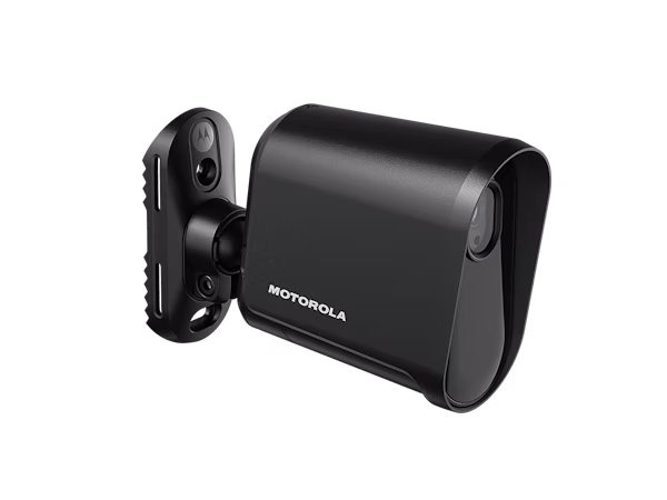 An Avigilon L6Q Quick Deploy license plate recognition camera mounted on a swivel bracket against a white background.