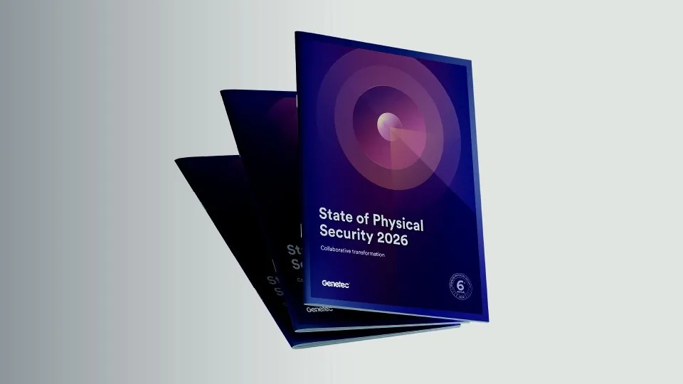 Cover of the Genetec State of Physical Security 2026 report, subtitled Collaborative transformation