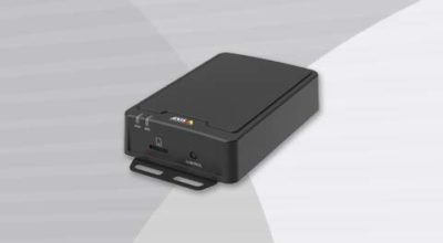 AXIS C8210 Network Audio Amplifier front-left view.
