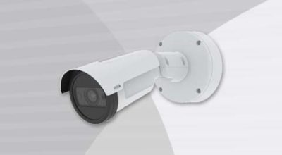 AXIS P1467-LE Bullet Camera front-left view.