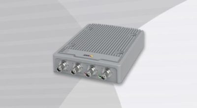 AXIS P7304 Video Encoder front-left view.