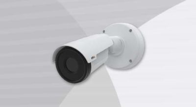 AXIS Q1952-E Thermal Camera front-left view.