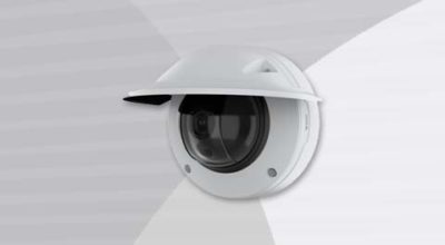 AXIS Q3538-LVE Dome Camera front-left view.