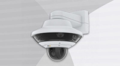 AXIS Q6010-E Network Camera front-left view.